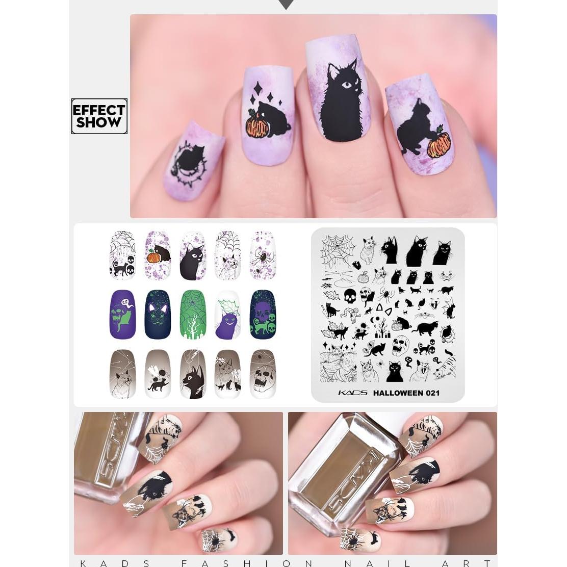 Plantilla de Estampado de Uñas Halloween NAILART 9x8cm