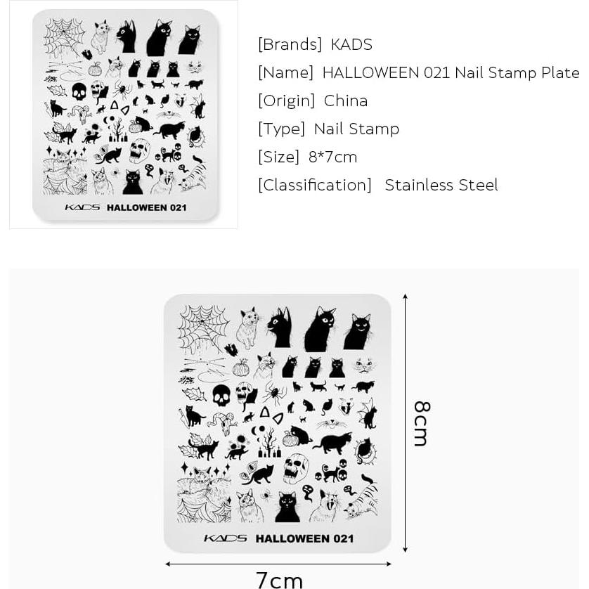Plantilla de Estampado de Uñas Halloween NAILART 9x8cm