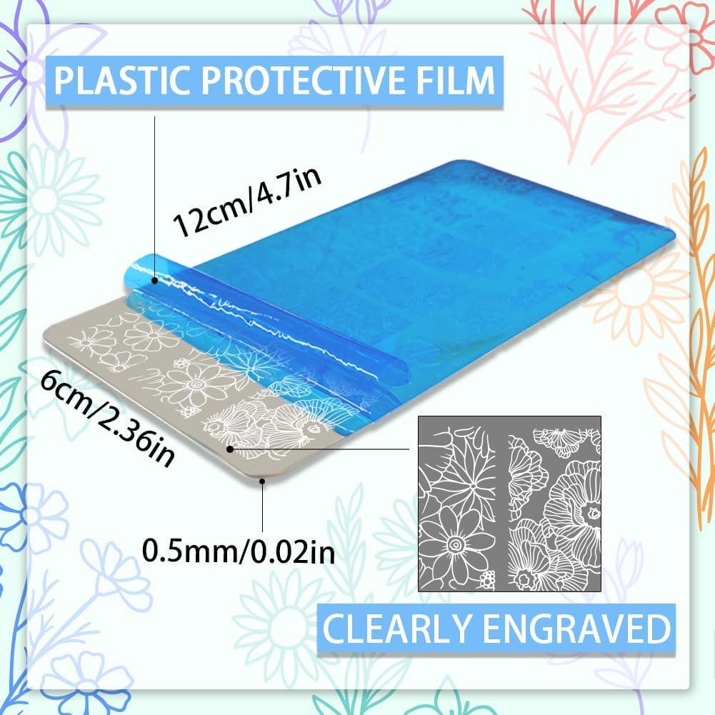 Placas de Estampado de Uñas PH PandaHall 3 Piezas 12x6 cm