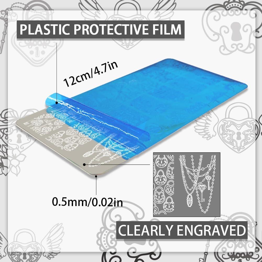 Plantillas de Arte de Uñas PH PandaHall 3pcs Acero Inoxidable