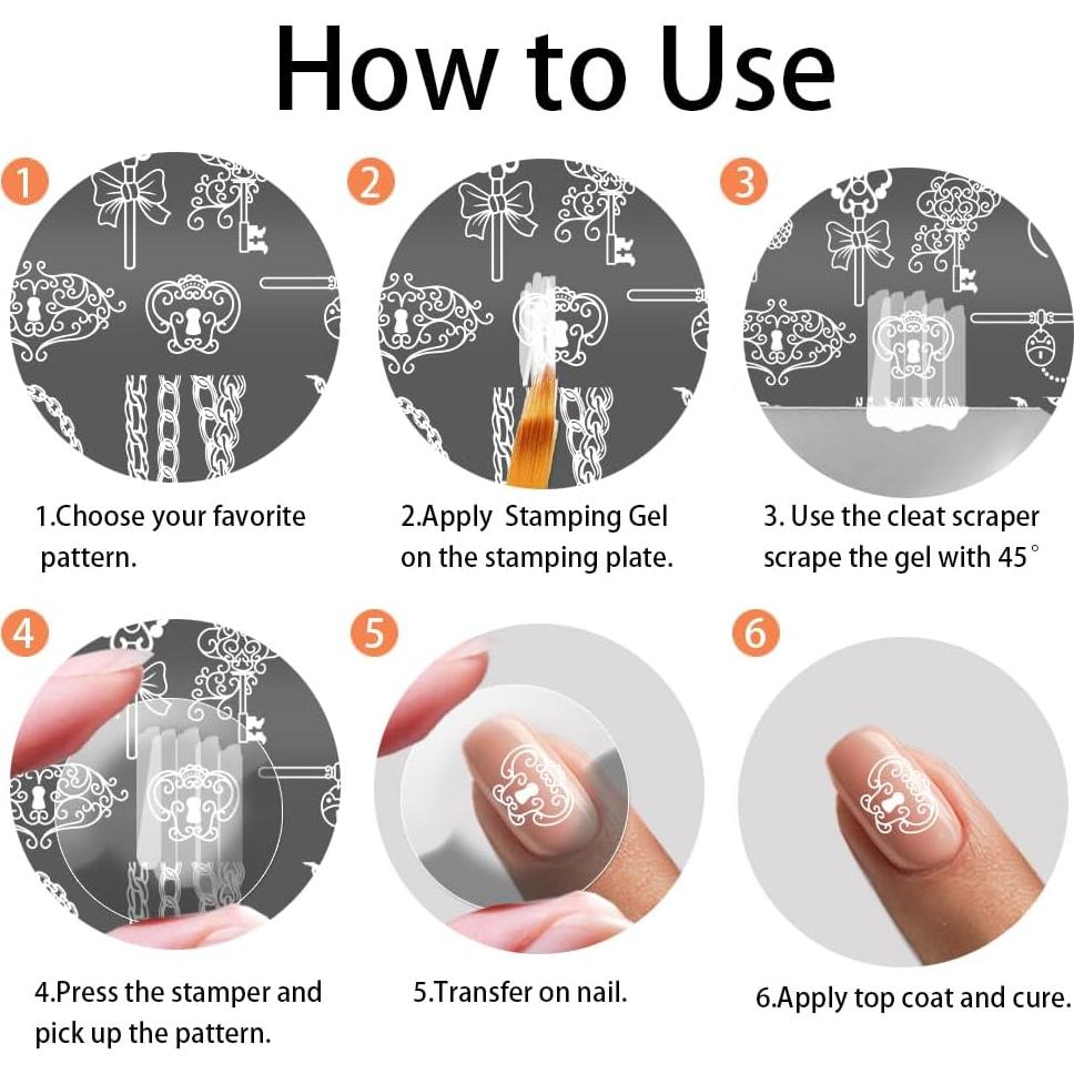 Plantillas de Arte de Uñas PH PandaHall 3pcs Acero Inoxidable