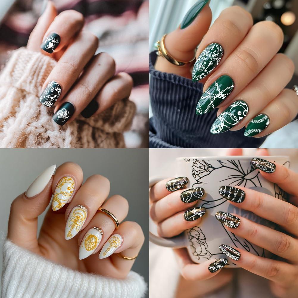 Plantillas de Arte de Uñas PH PandaHall 3pcs Acero Inoxidable