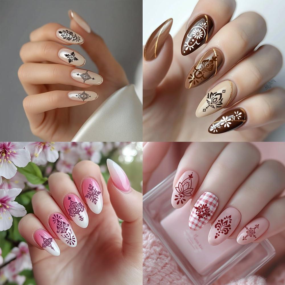 Plantillas de Estampado de Uñas Bohemias PH PandaHall 3 Piezas