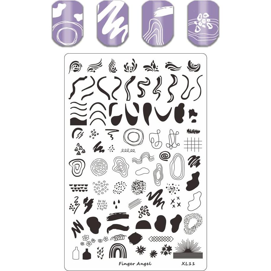 4 Placas de Estampado de Uñas XL HaiQiang 9.5x14.5cm