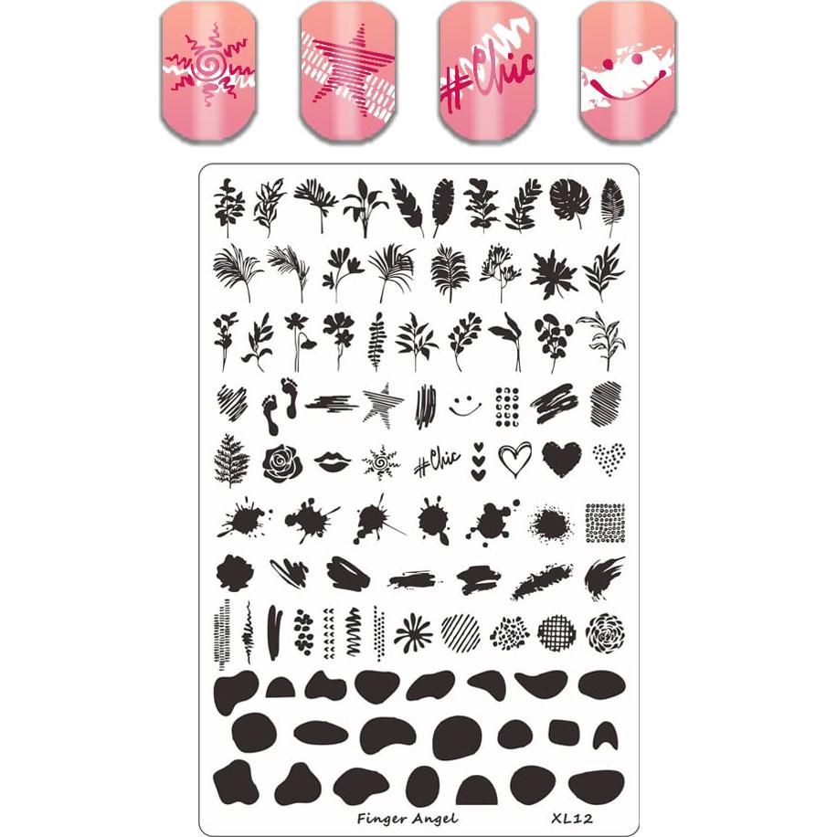 4 Placas de Estampado de Uñas XL HaiQiang 9.5x14.5cm