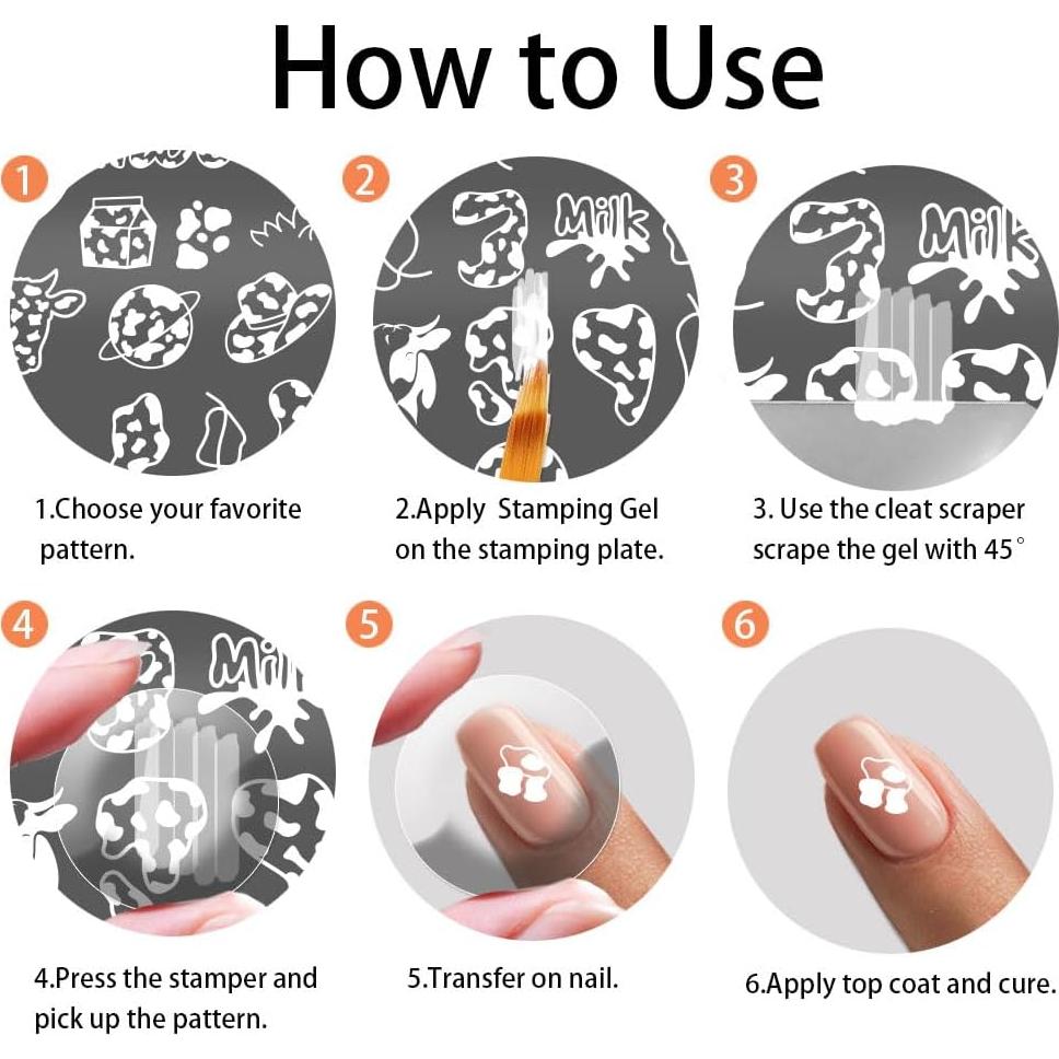 Plantillas de Estampado de Uñas PH PandaHall 5 Piezas 12x6 cm