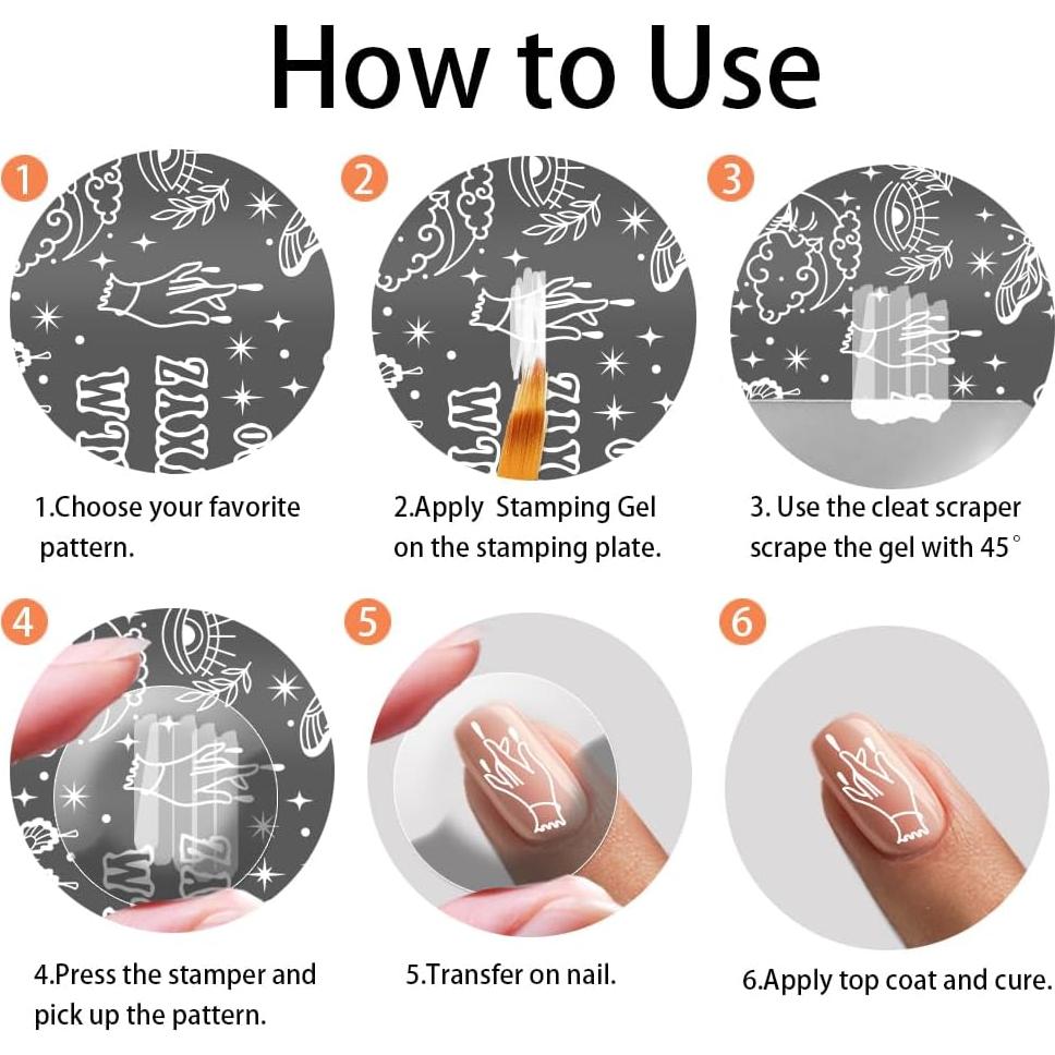 Plantillas de Arte de Uñas PH PandaHall - 3 Piezas, Acero Inoxidable, 46 Patrones