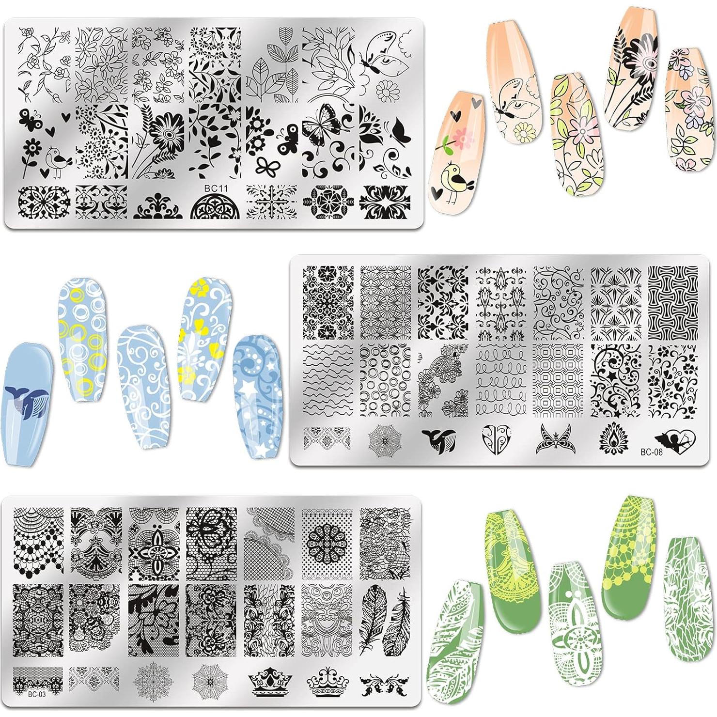 Kit de Estampado de Uñas Biutee - 13 Placas + 2 Estampadores