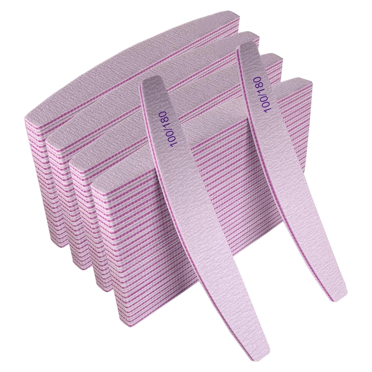 Limas para Uñas AhaTopia 100 Pcs Grano 100/180 Doble Cara