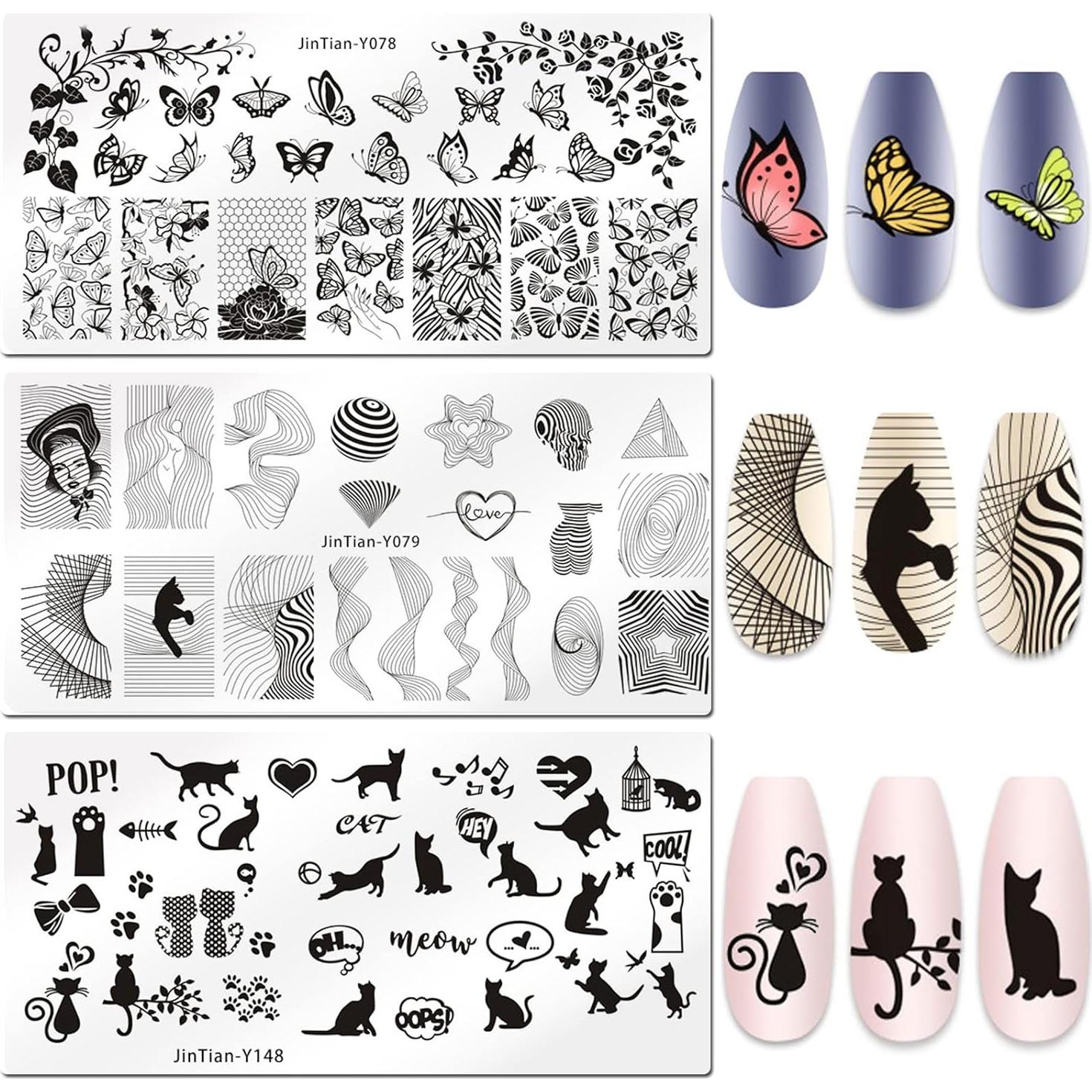 Kit de Estampado de Uñas LoveOurHome 7 Placas Geométricas