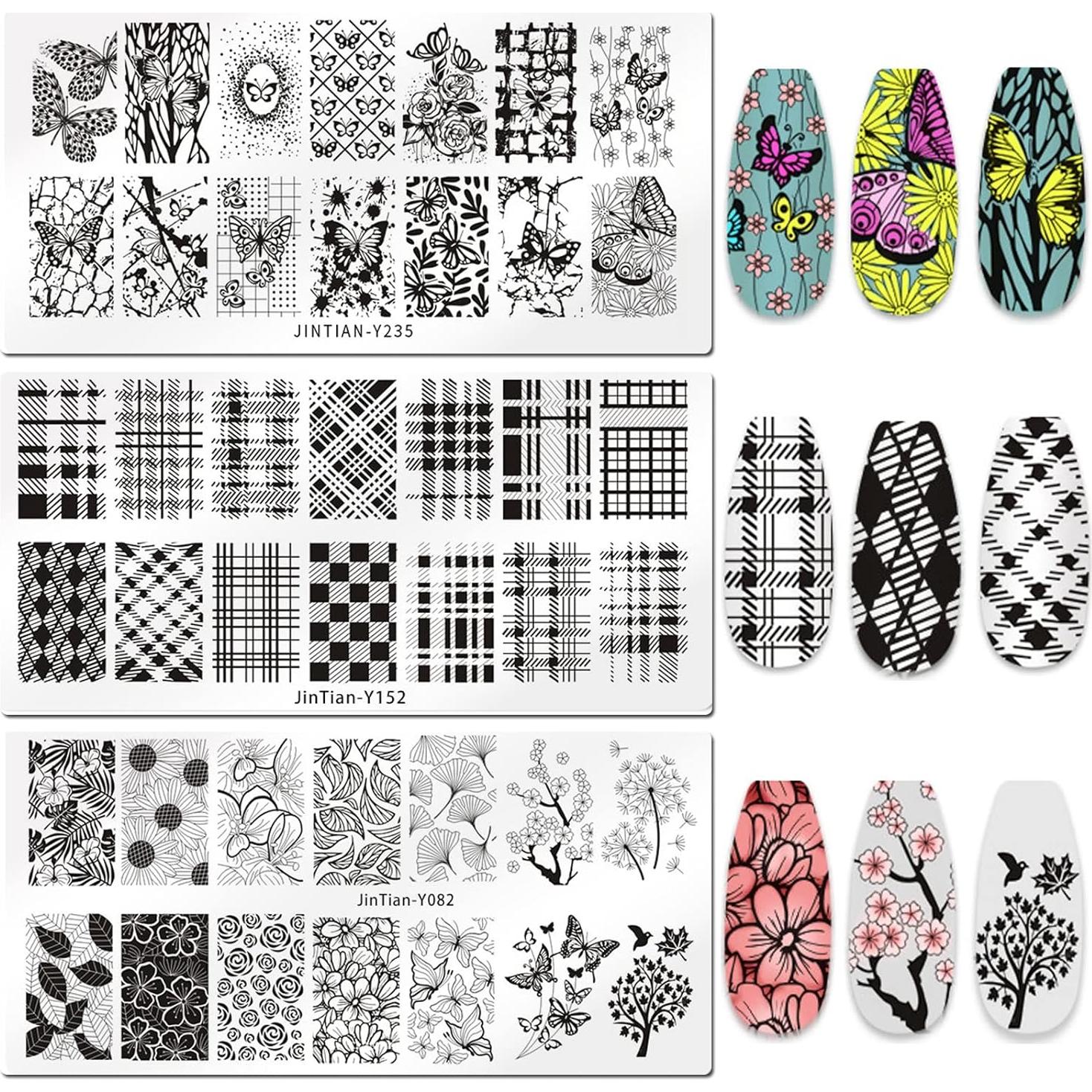 Kit de Estampado de Uñas LoveOurHome 7 Placas Geométricas