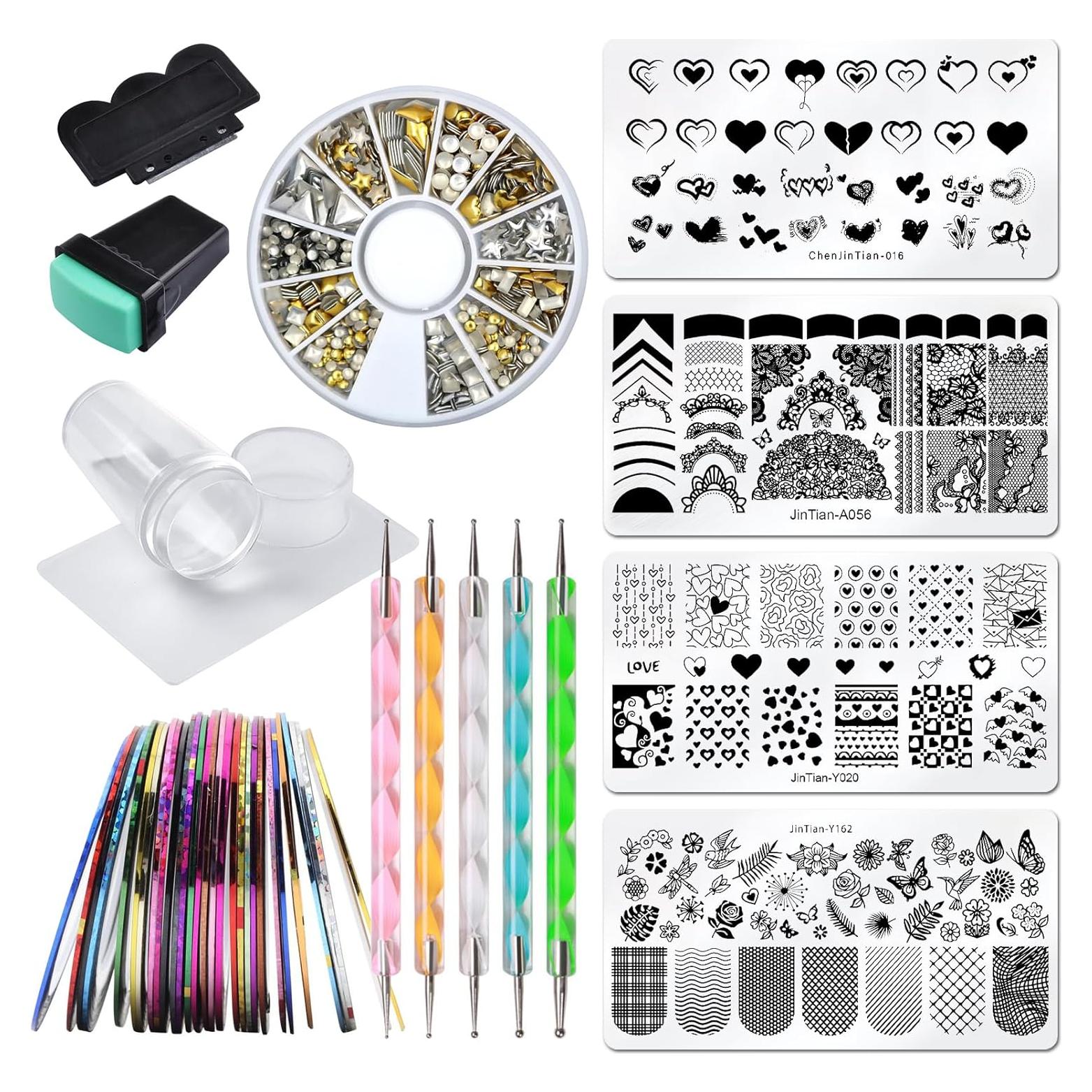 Kit de Estampado de Uñas 4pc LoveOurHome - Plantillas y Herramientas