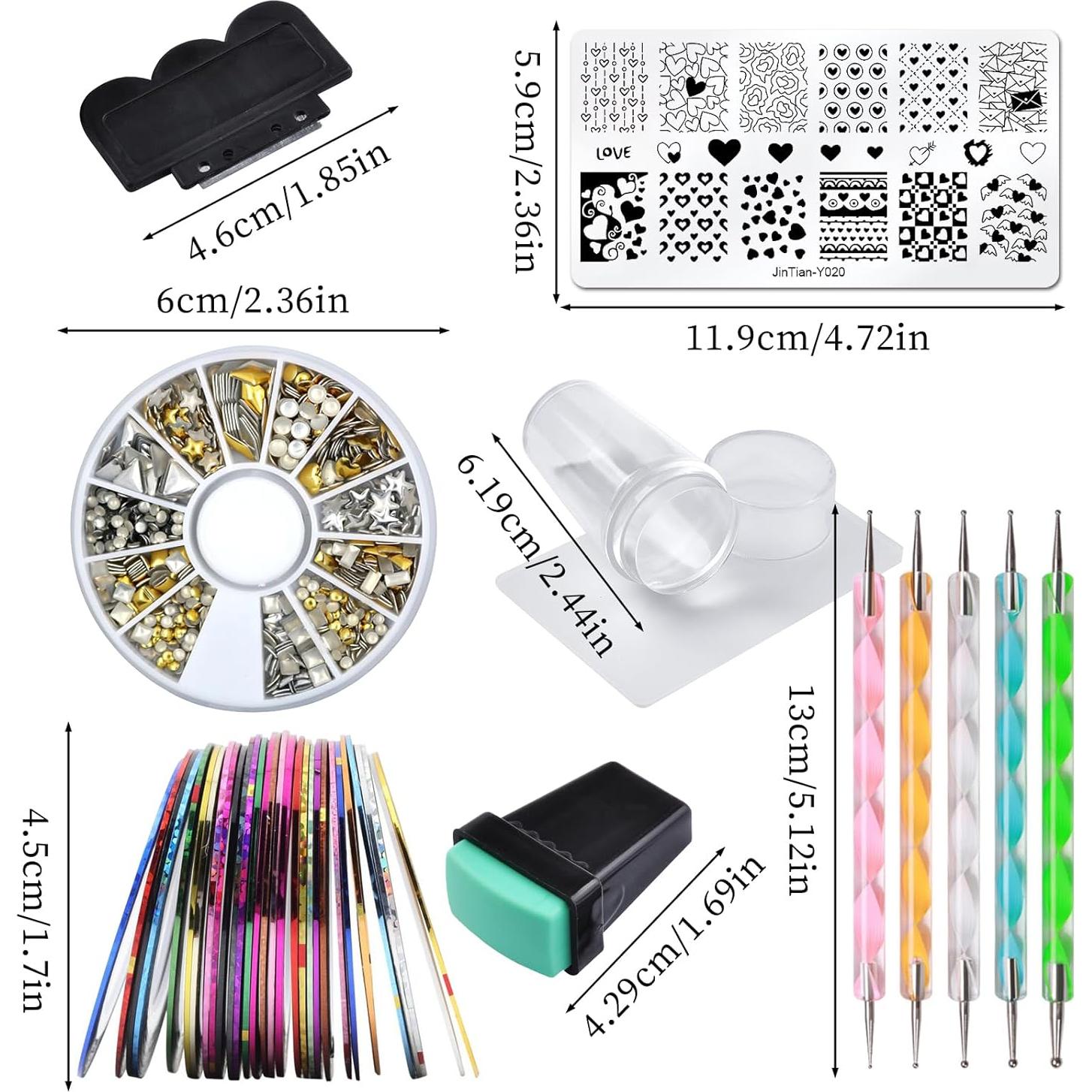 Kit de Estampado de Uñas 4pc LoveOurHome - Plantillas y Herramientas