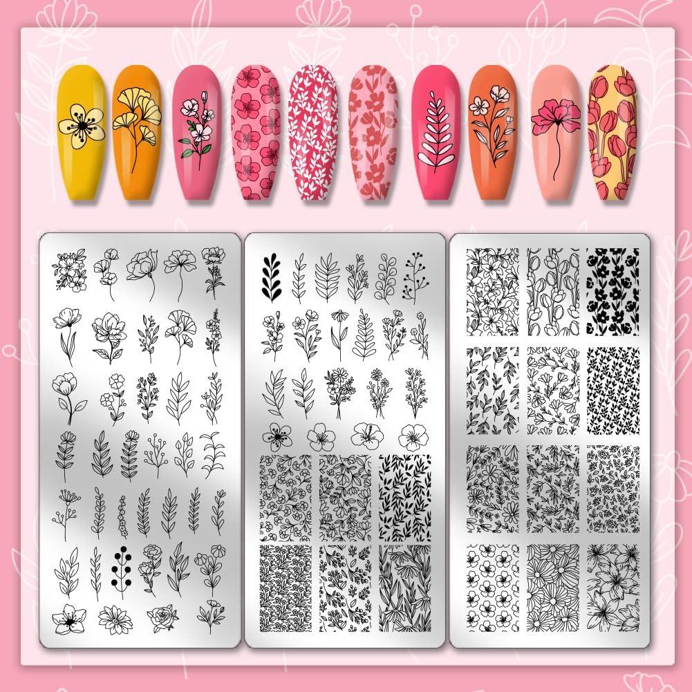Placas de Estampado de Uñas PH PandaHall 3pcs 77 Patrones