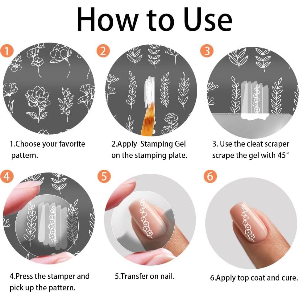 Placas de Estampado de Uñas PH PandaHall 3pcs 77 Patrones