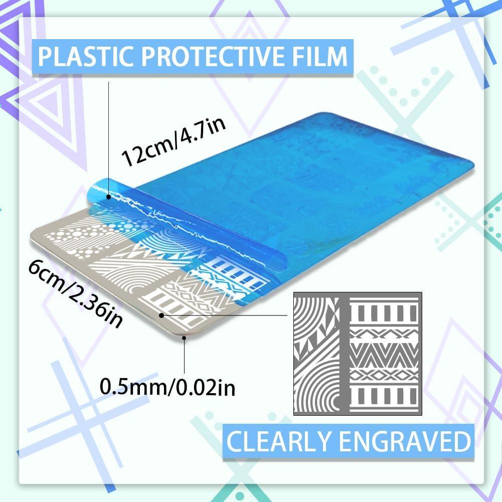 Placas de Estampado de Uñas PH PandaHall 5pcs Geométricas