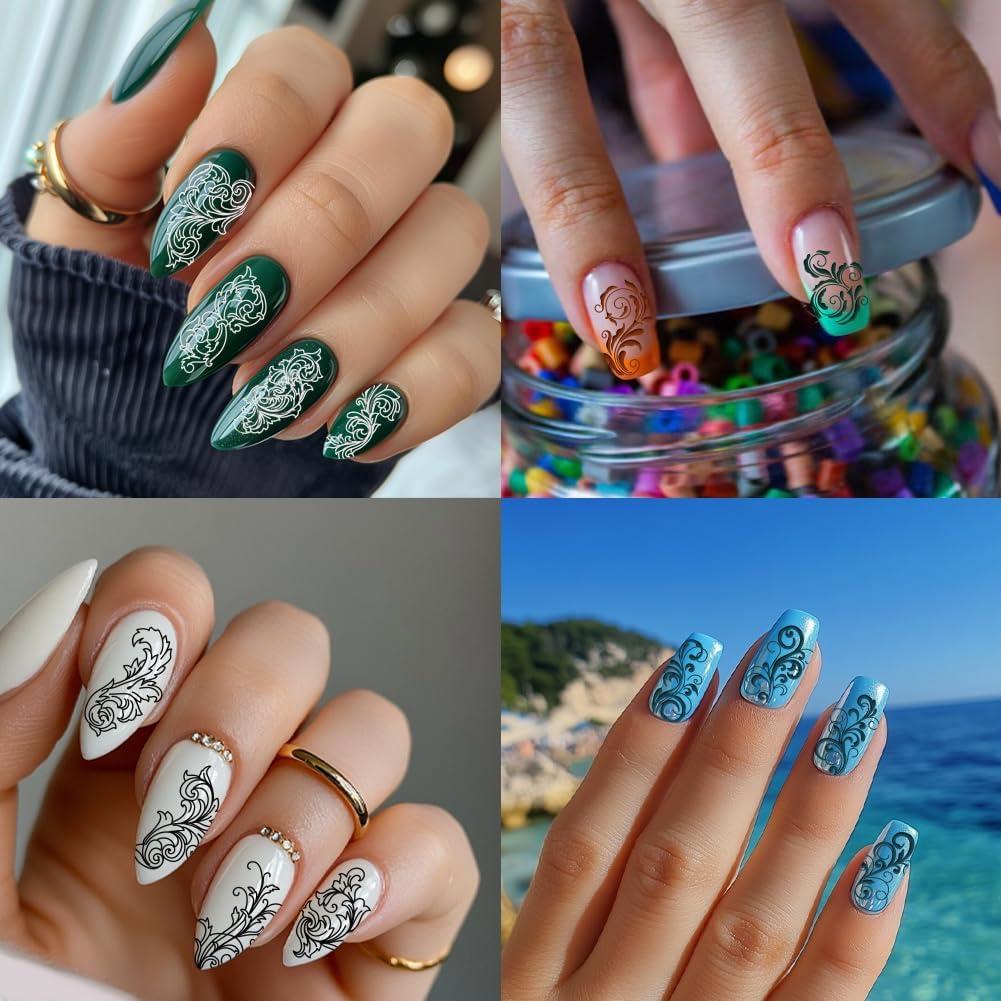 Plantillas de Estampado de Uñas PH PandaHall 3 Piezas 12x6 cm