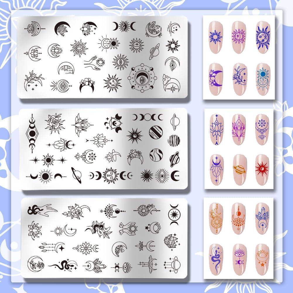 Placas de Estampado de Uñas PH PandaHall 3pcs Astrolabio