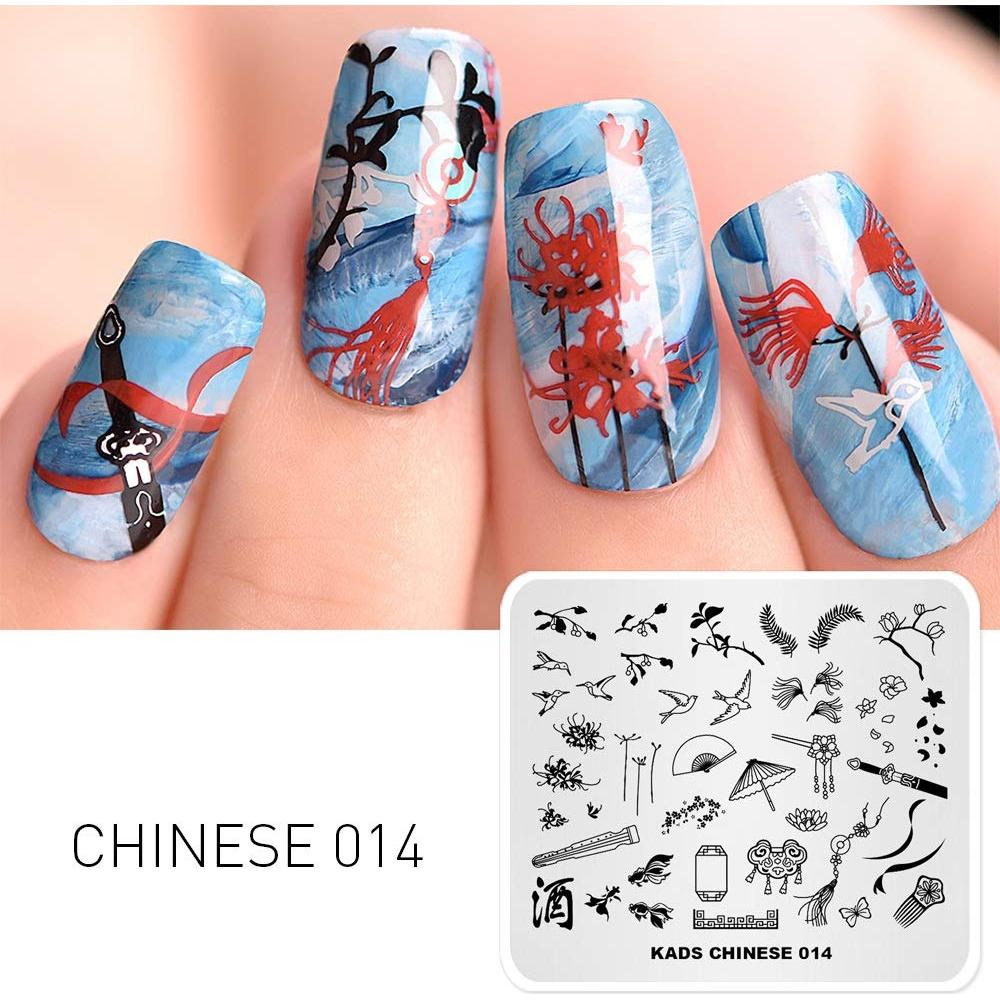 Nail Stamping Plate Chinese Style Cute Stamp Plate for Nail Art Stamping Image Template Manicure Stencil DIY Tools (CN014)