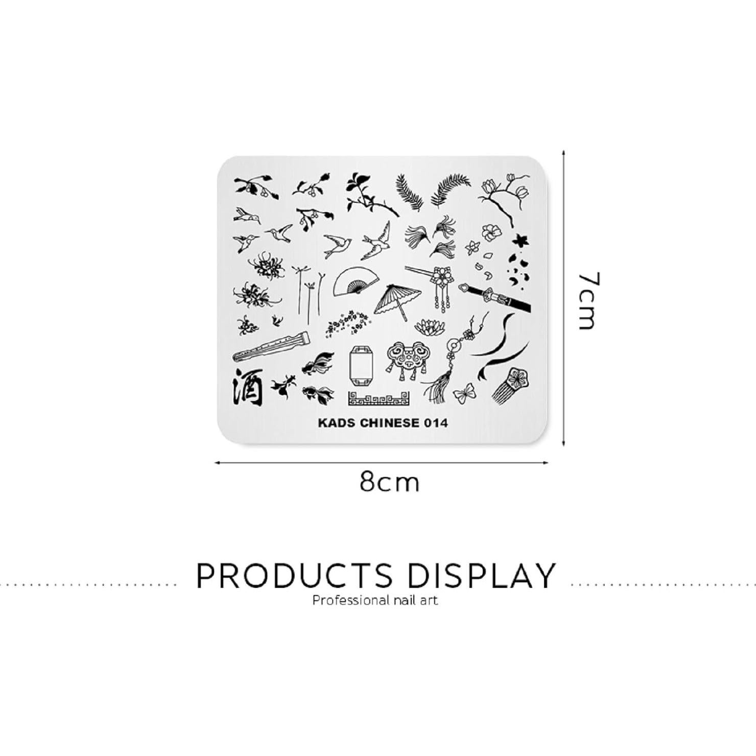 Nail Stamping Plate Chinese Style Cute Stamp Plate for Nail Art Stamping Image Template Manicure Stencil DIY Tools (CN014)