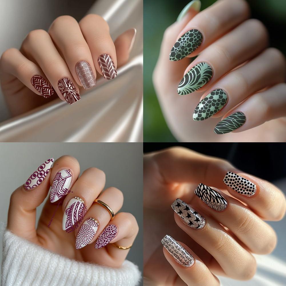 Placas de Estampado de Uñas PH PandaHall 3pcs 12x6 cm