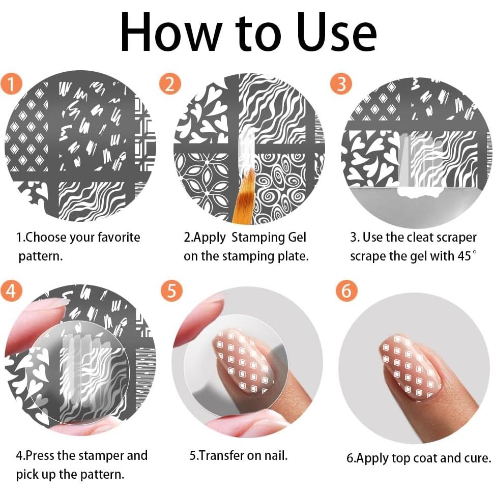 Placas de Estampado de Uñas PH PandaHall 3pcs 12x6 cm