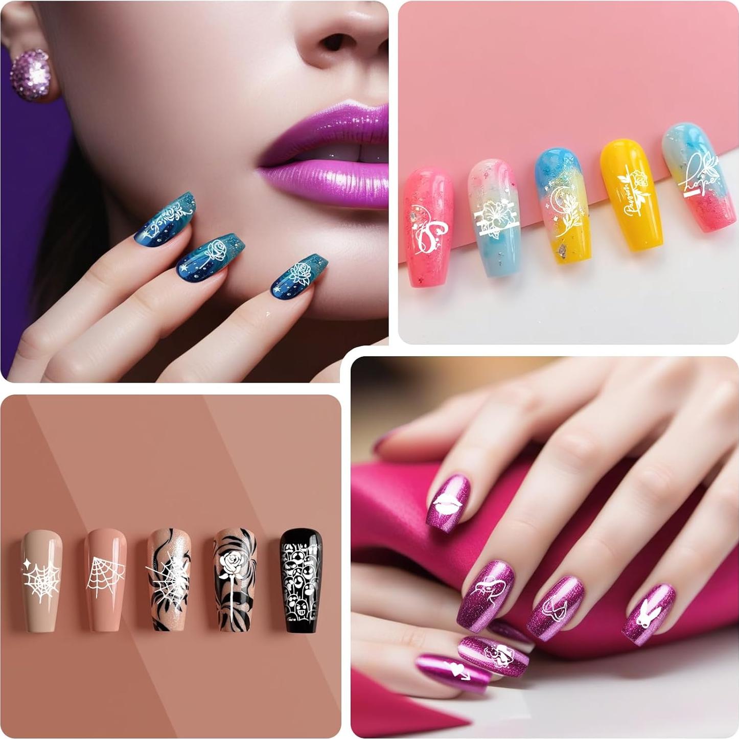 Conjunto de 6 Placas de Estampado de Uñas Aodes - Acero Inoxidable