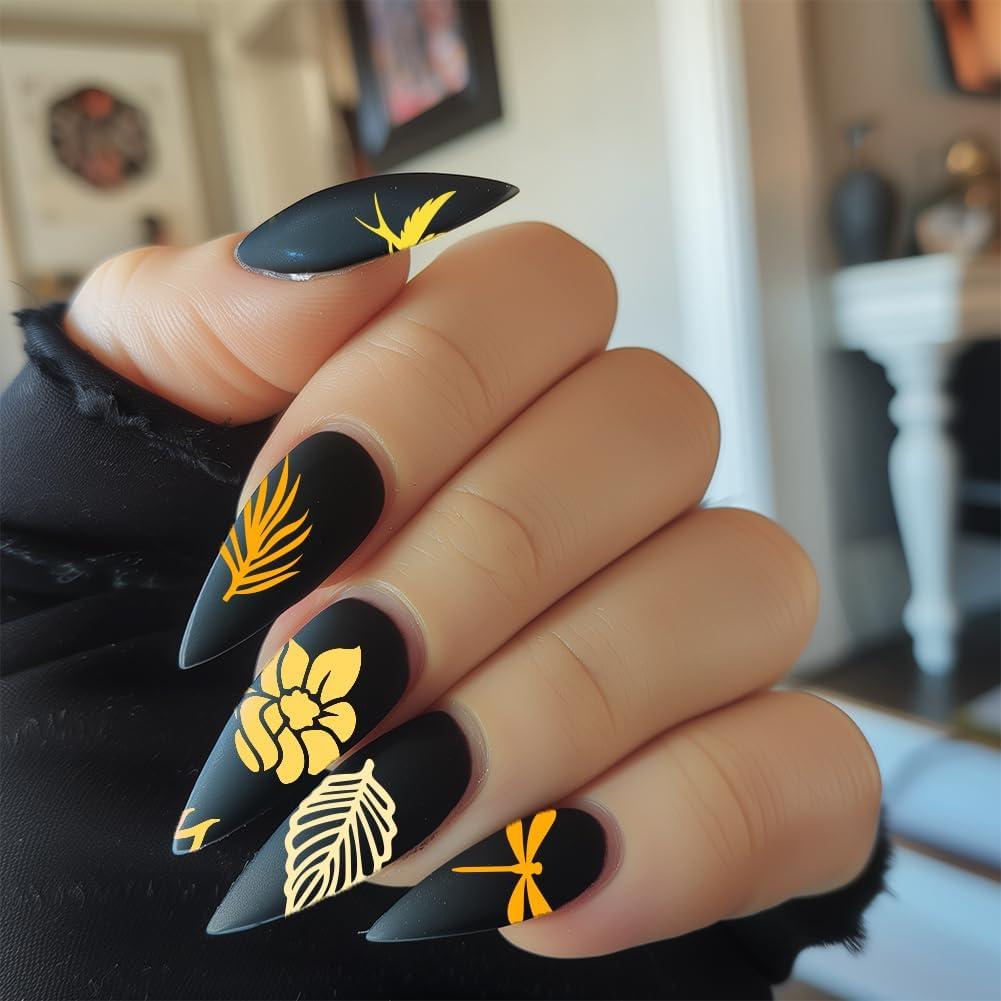 Juego de Estampado de Uñas Beinkmake 3 Piezas Floral