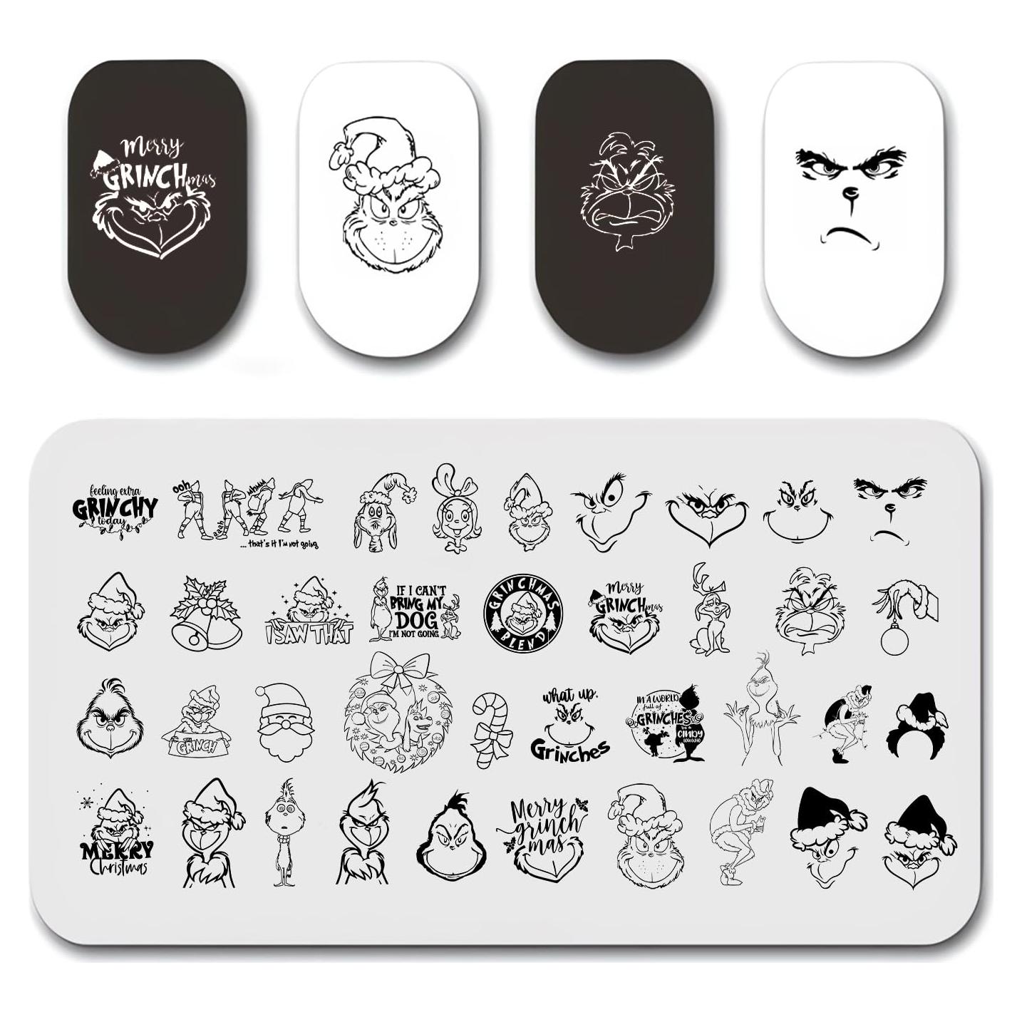 Placa de Estampado de Uñas Navidad OCOUYVD 12x6 cm