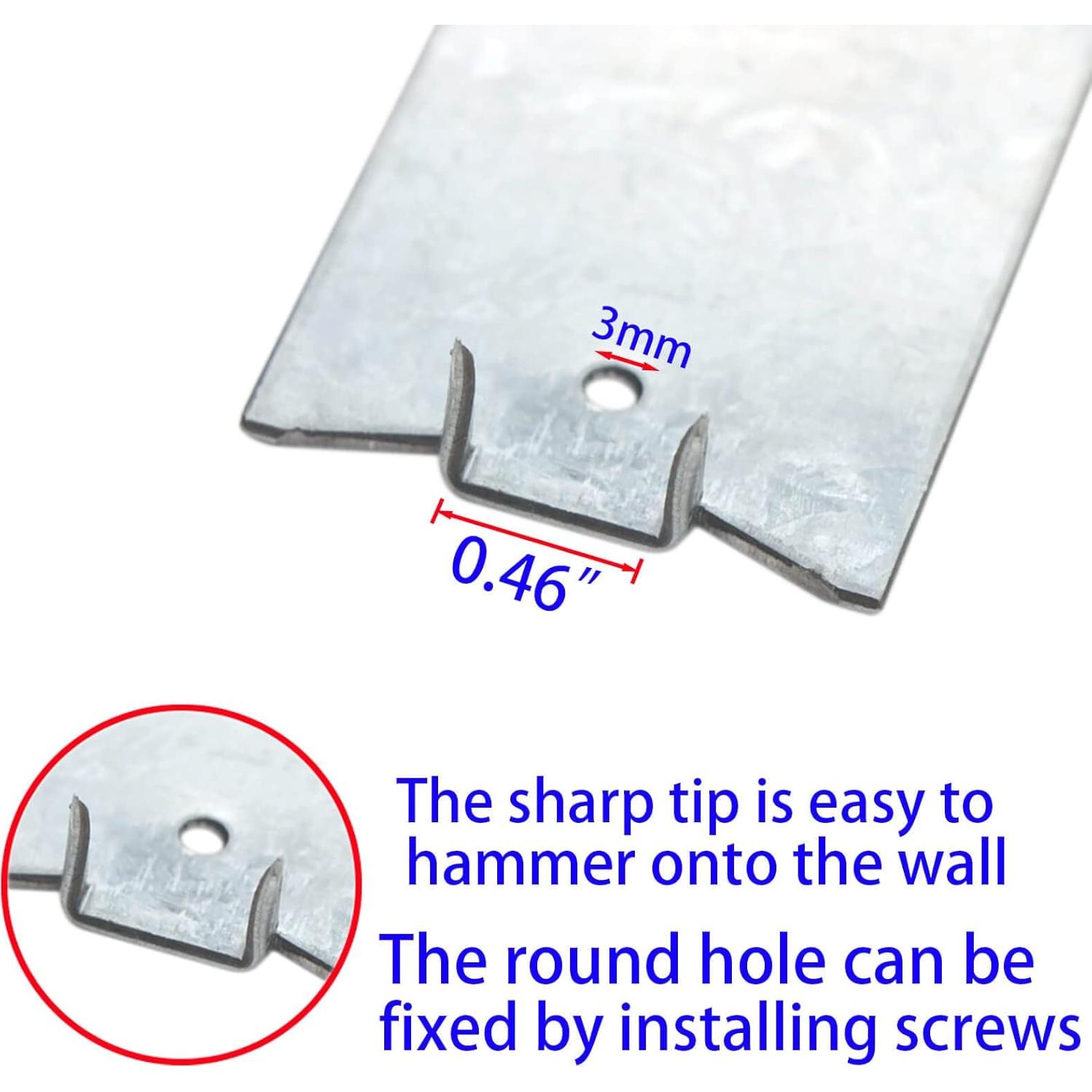 50 Placas de Clavo de Seguridad Qlvily 3.81x5.08cm Hierro Galvanizado