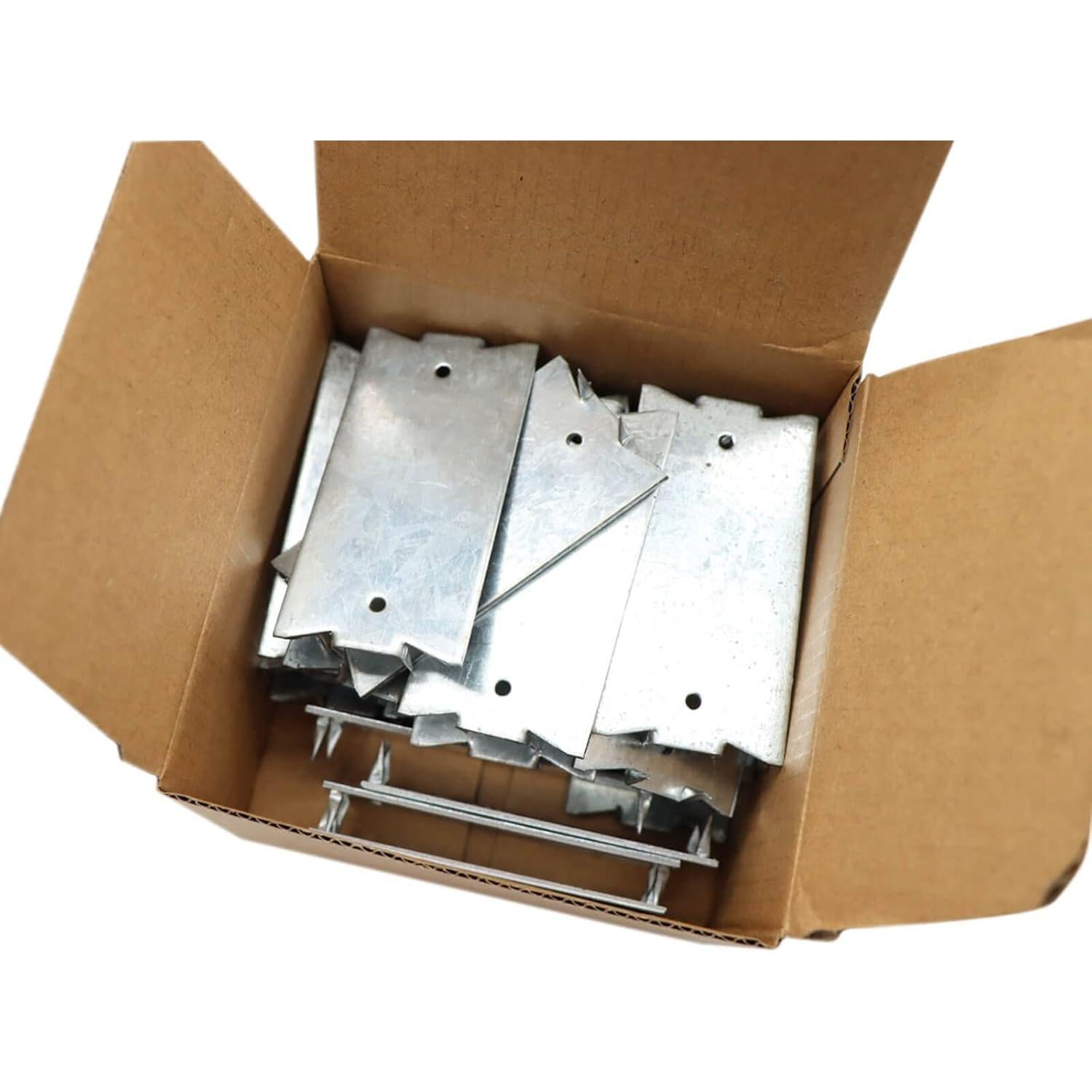 50 Placas de Clavo de Seguridad Qlvily 3.81x5.08cm Hierro Galvanizado