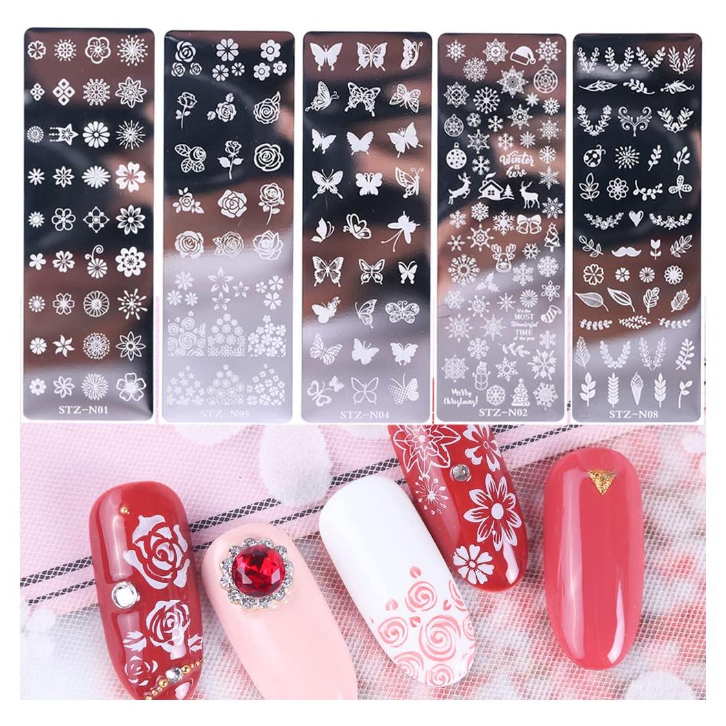 Kit de Estampado de Uñas GASTAT 5 Placas Reutilizables