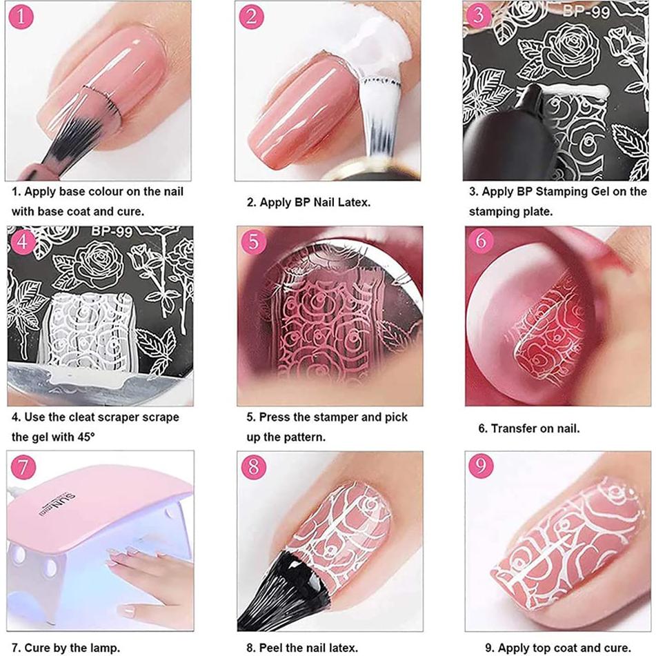 Kit de Estampado de Uñas GASTAT 5 Placas Reutilizables