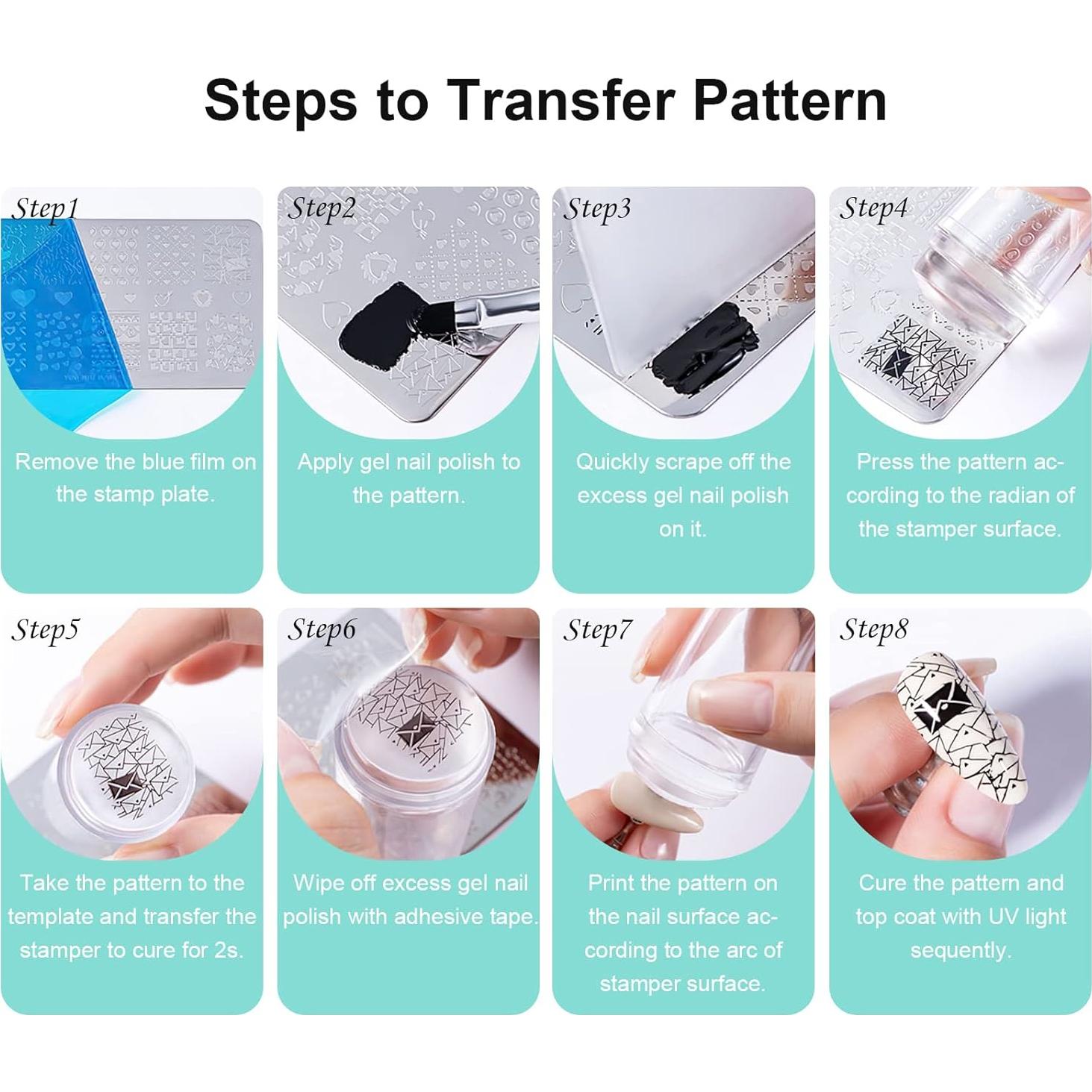 Sellador de Arte de Uñas X&D con 5 Piezas y Raspador