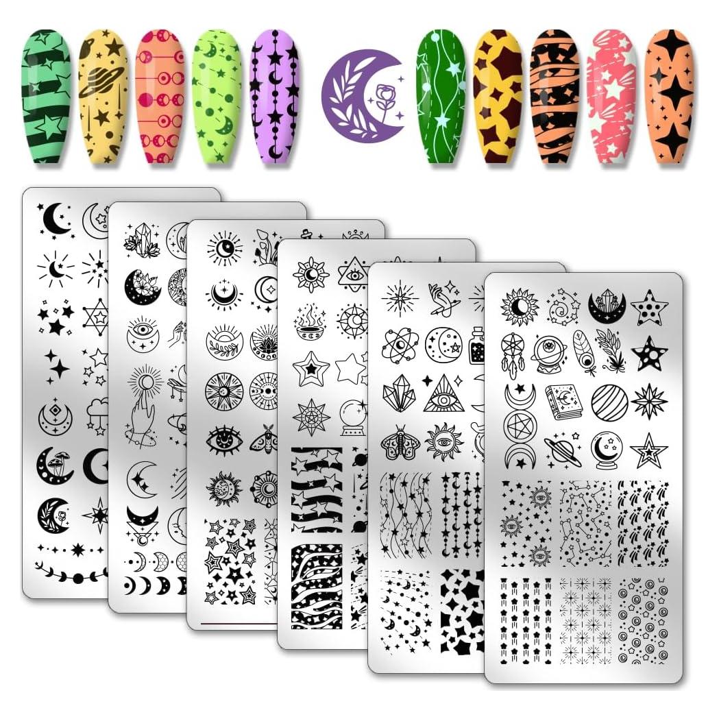 Kit de Placas de Estampado de Uñas PH PandaHall 6pcs 12x6cm