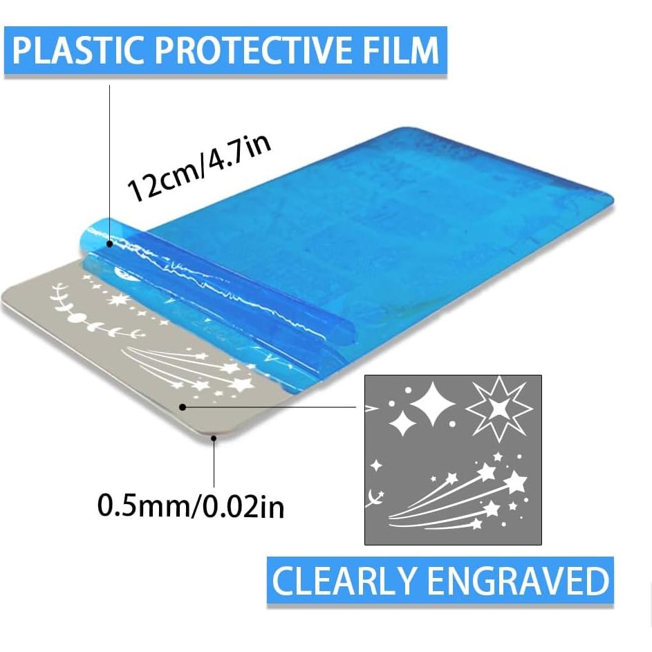 Kit de Placas de Estampado de Uñas PH PandaHall 6pcs 12x6cm