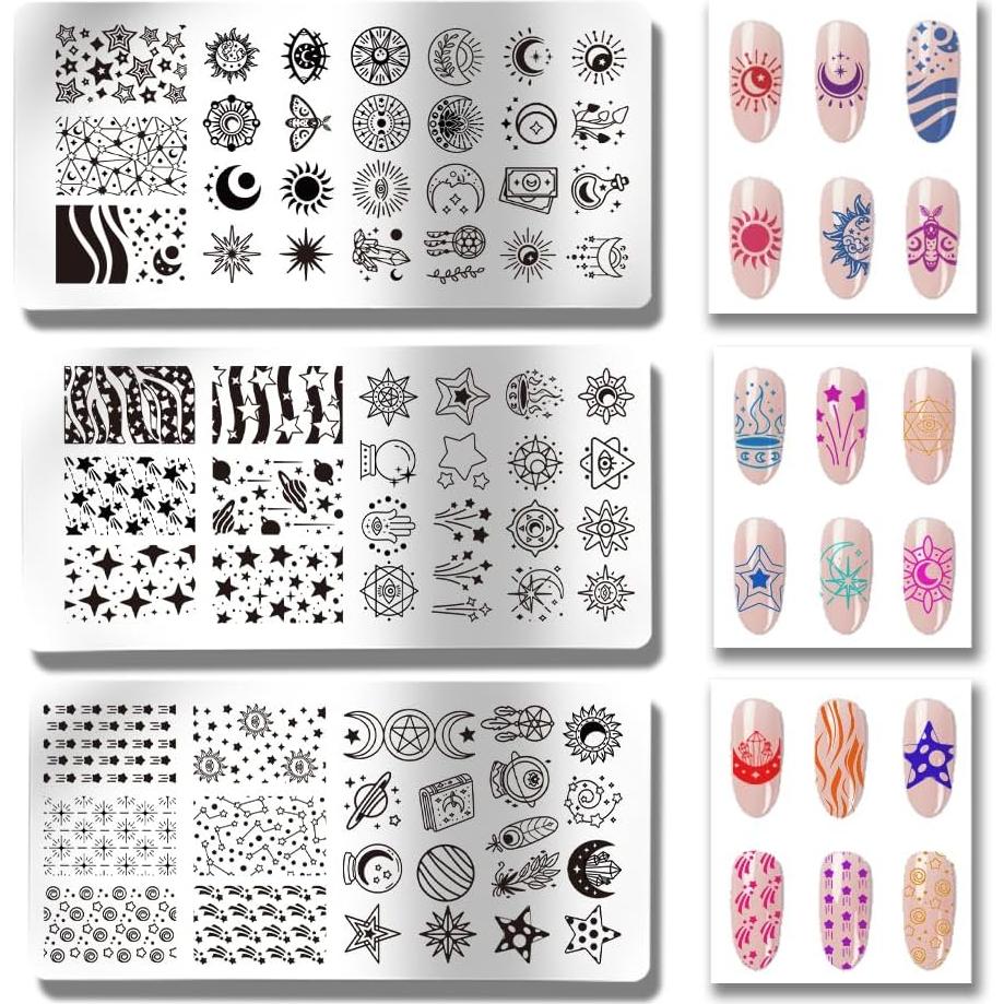 Kit de Placas de Estampado de Uñas PH PandaHall 6pcs 12x6cm
