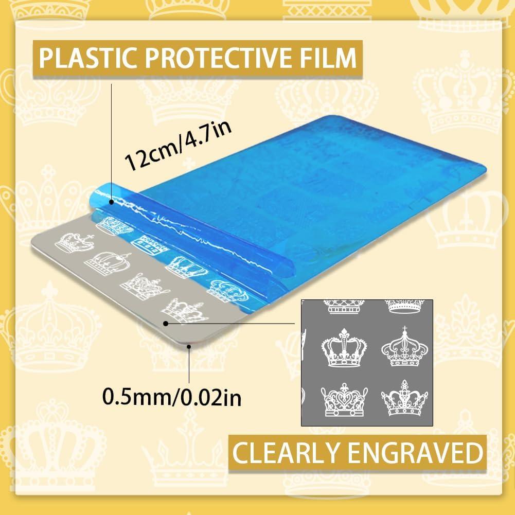 Plantillas de Arte de Uñas PH PandaHall 5 Piezas Corona