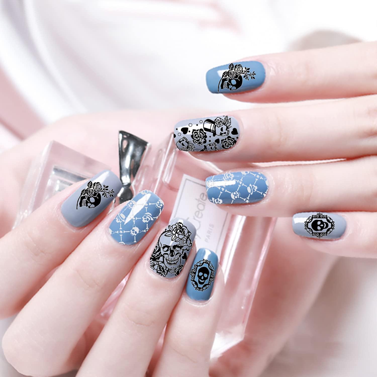 Kit 6 Placas Estampado Uñas Halloween OCOUYVD 12x6 cm