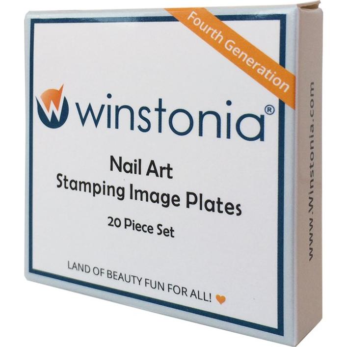 Juego de 20 Placas de Estampado para Uñas Winstonia - Diseño Floral, Marmoleado y Más