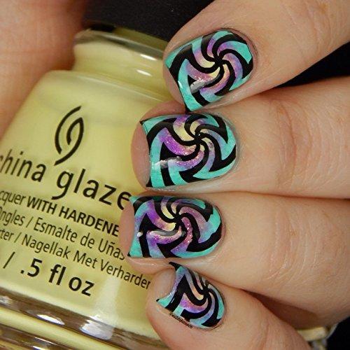 Juego de 20 Placas de Estampado para Uñas Winstonia - Diseño Floral, Marmoleado y Más