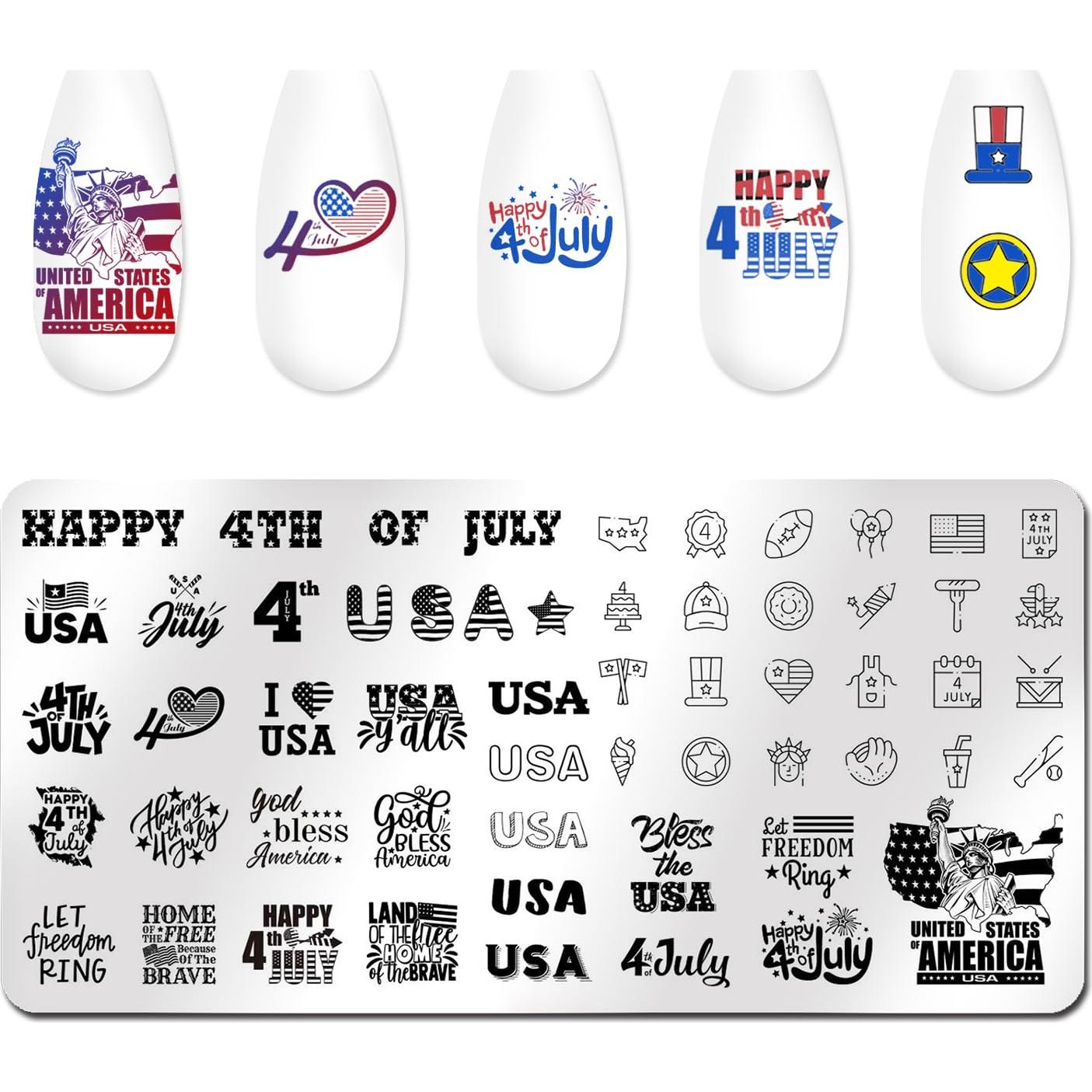 Placas de Estampado de Uñas WOKOTO 6 Pcs Acero Inoxidable