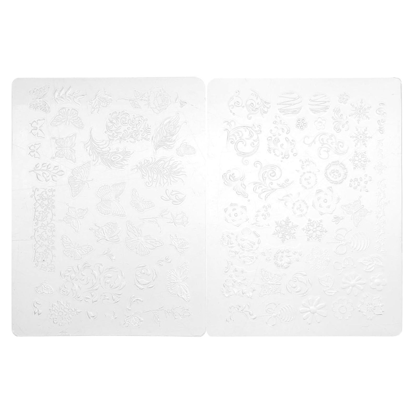 Placa de Estampado de Uñas FRCOLOR 2 Piezas Silicona Mariposas