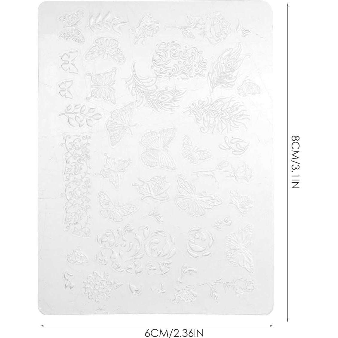 Placa de Estampado de Uñas FRCOLOR 2 Piezas Silicona Mariposas