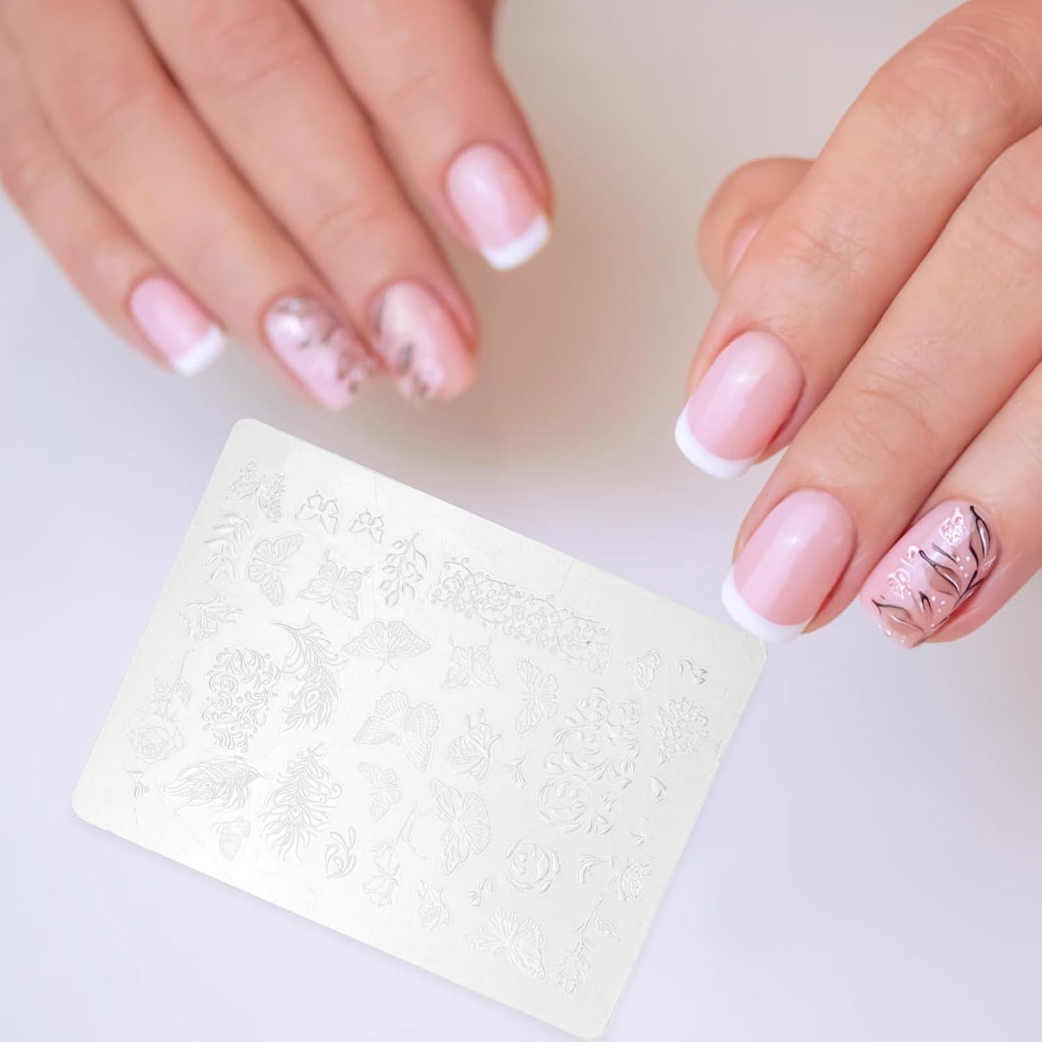 Placa de Estampado de Uñas FRCOLOR 2 Piezas Silicona Mariposas