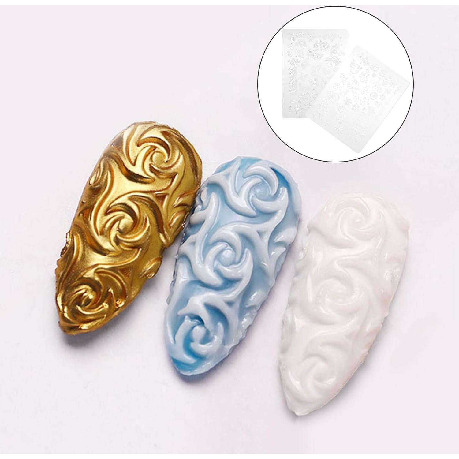 Placa de Estampado de Uñas FRCOLOR 2 Piezas Silicona Mariposas