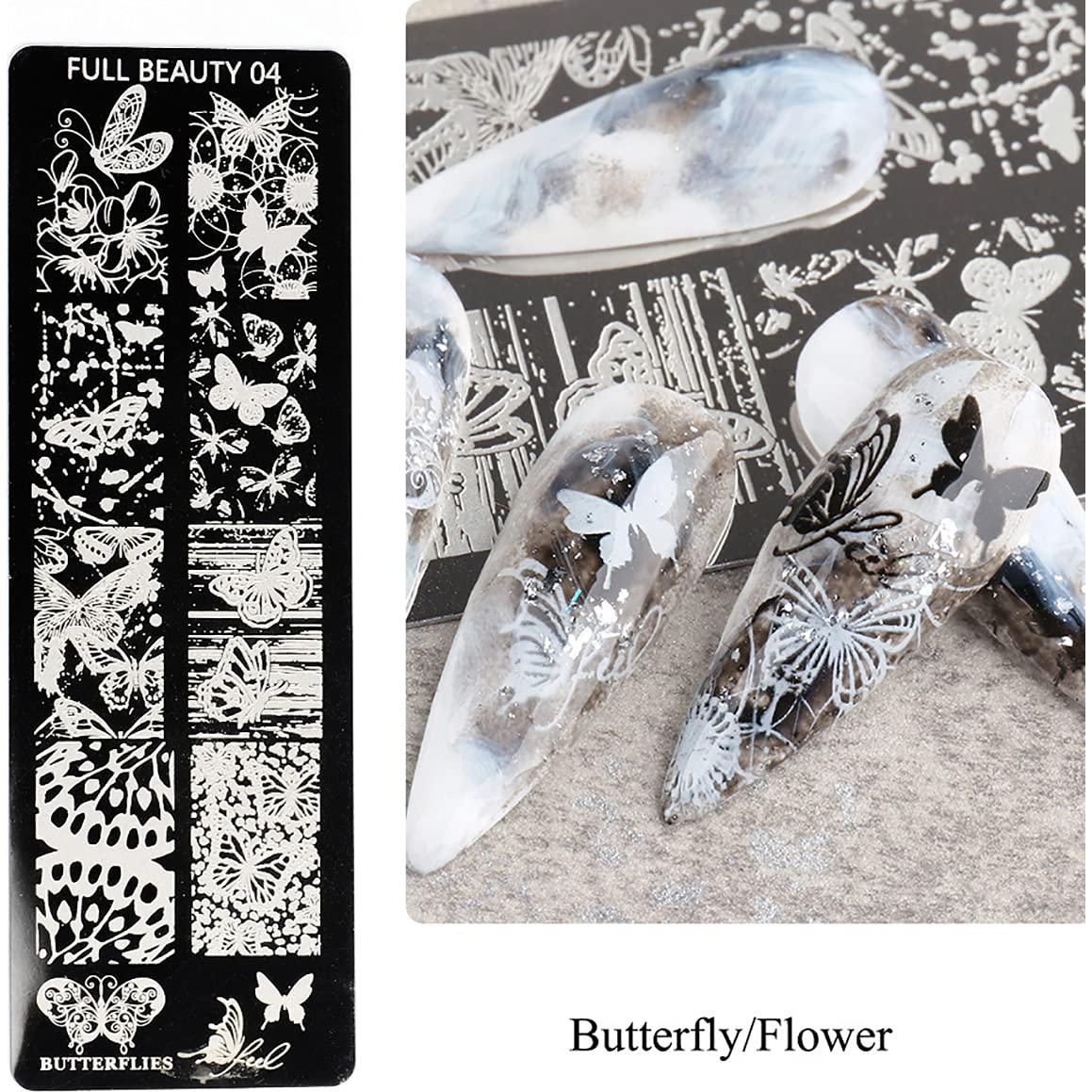 Plantillas de Estampado de Uñas FaCai 6 Piezas Acero Inoxidable