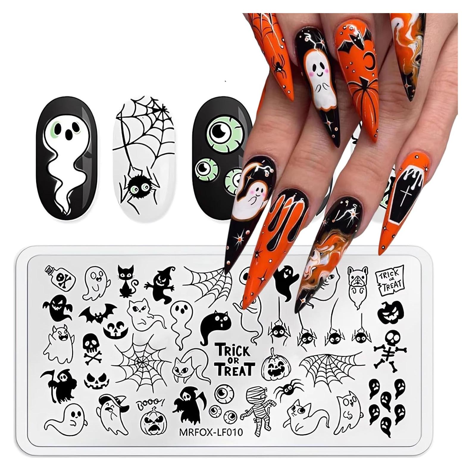 Placa de Estampado de Uñas Halloween MABKJLF 12x6 cm