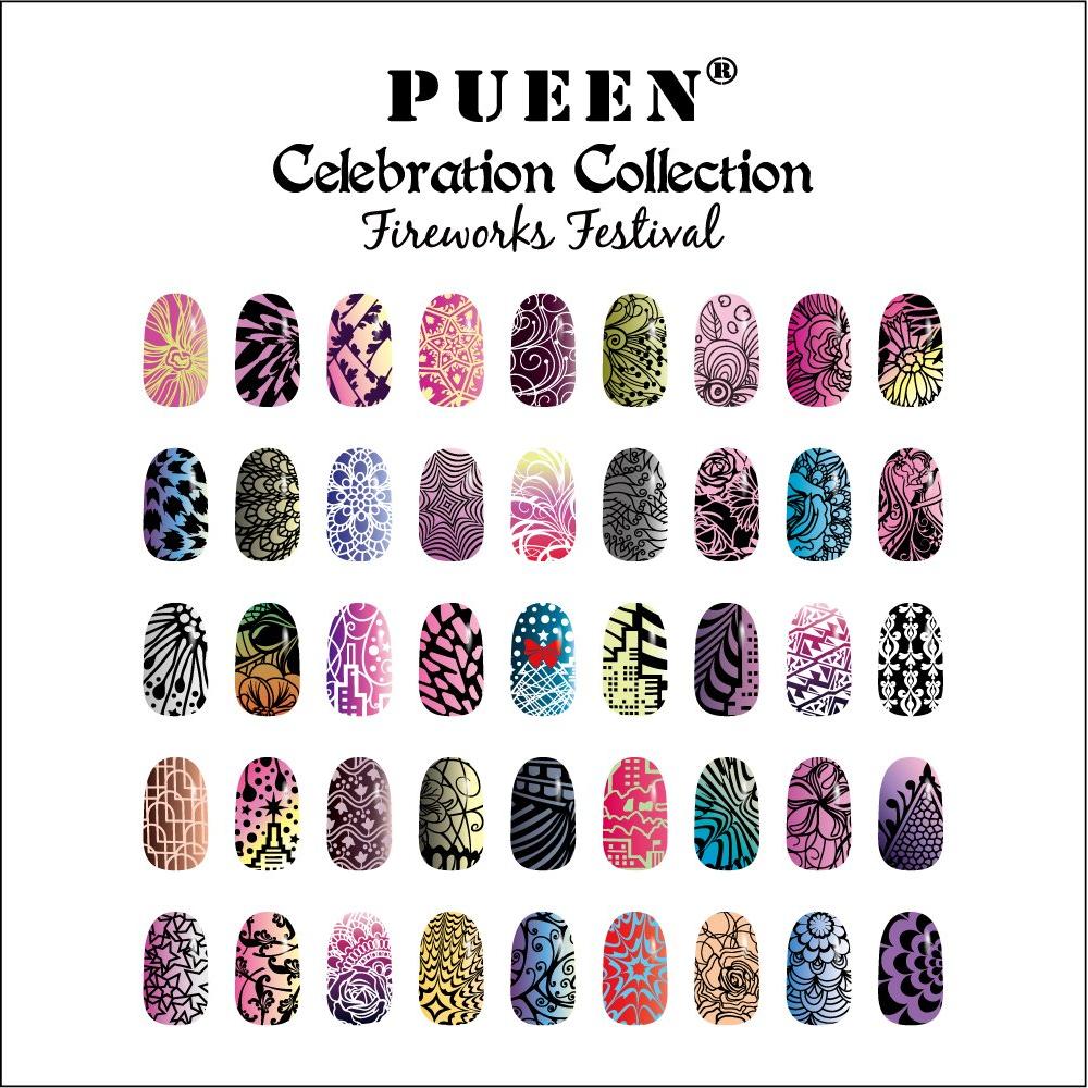 Placa de Estampado de Uñas PUEEN 18x24cm Festival Fuegos Artificiales