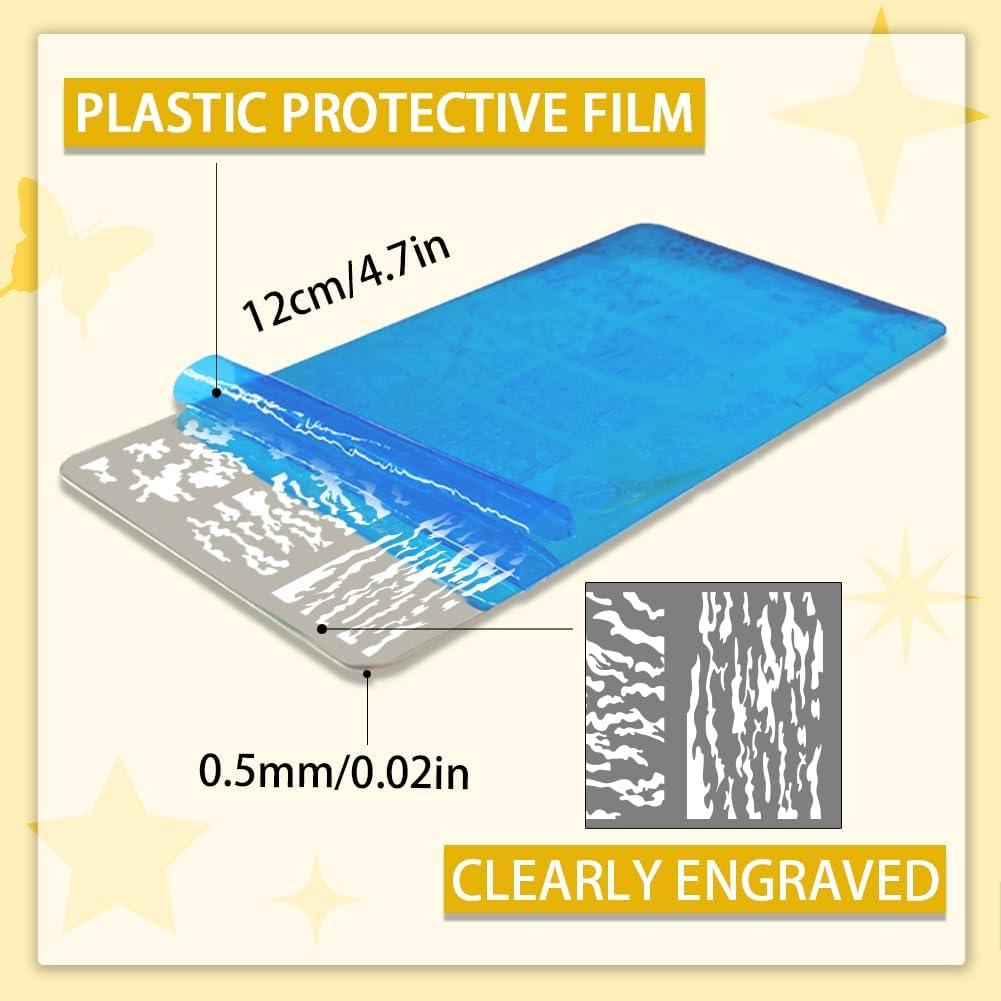 Placas de Estampado de Uñas PH PandaHall 3pcs Acero Inoxidable